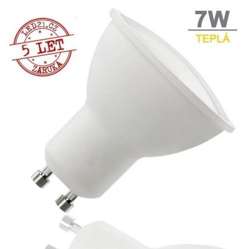 Optonica LED žárovka 7W 12xSMD2835 GU10 500lm TEPLÁ BÍLÁ