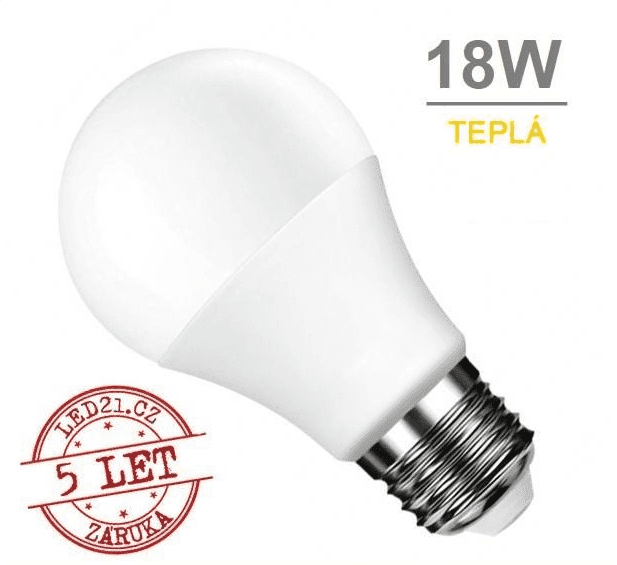 Optonica LED žárovka E27 18W SMD2835 1700 lm CCD Teplá bílá