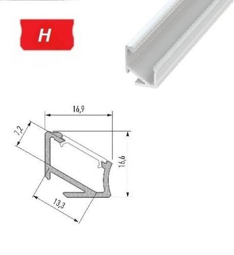 LEDLabs Hliníkový profil LUMINES H 2m pro LED pásky, lakovaný bílý