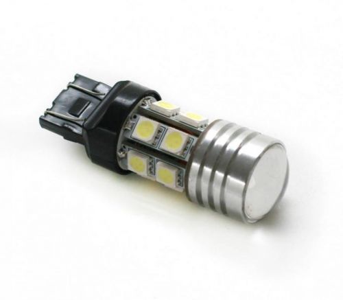 Interlook LED auto žárovka dvouvláknová s čočkou T20 12 SMD 5050 + 1 CREE W21W/5W studená bílá