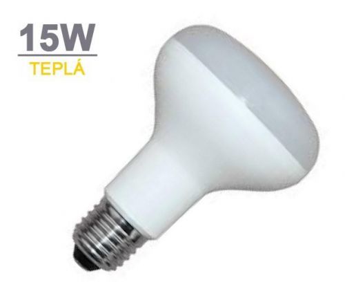 LED21 LED žárovka R90 15W 18xSMD2835 E27 1100lm TEPLÁ BÍLÁ