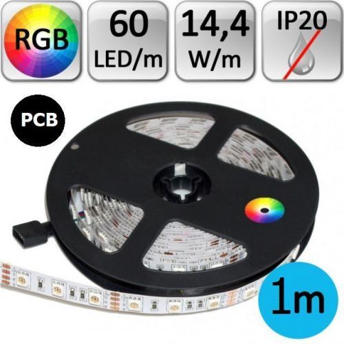 LED21 LED pásek 1m RGB 3535 černé PCB 14,4W/m 60LED/m IP20