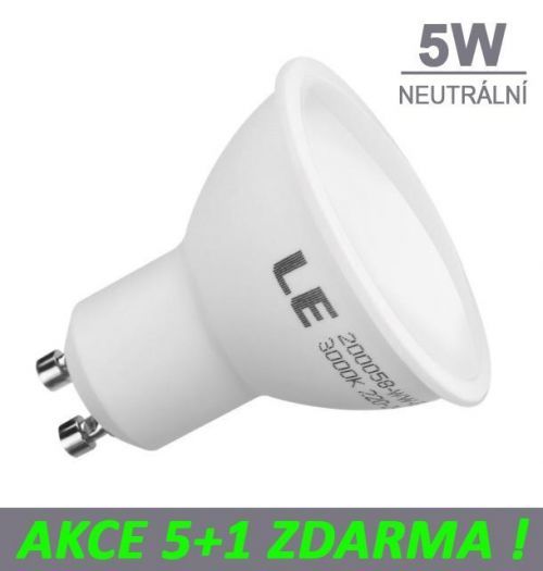 LED21 LED žárovka 5W GU10 450lm Neutrální bílá, 5+1 ZDARMA