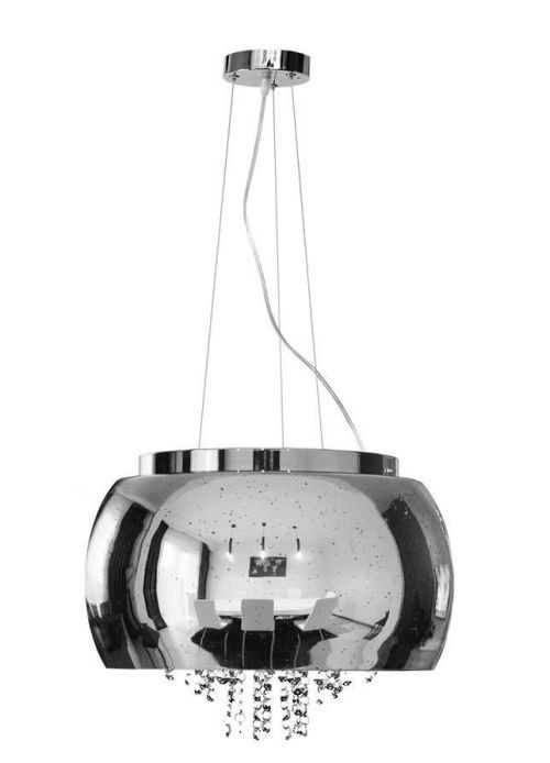 Syntron Svítidlo stříbrné skleněné s průsvitnými jemnými korálky 50cm DN519