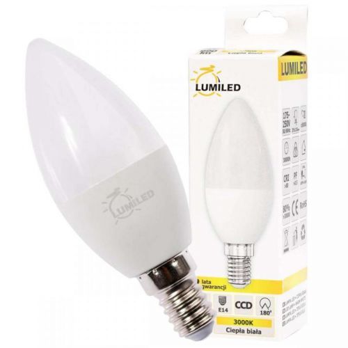 LED žárovka LED E14 B35 10W = 90W 990lm 3000K Teplá bílá 180° LUMILED