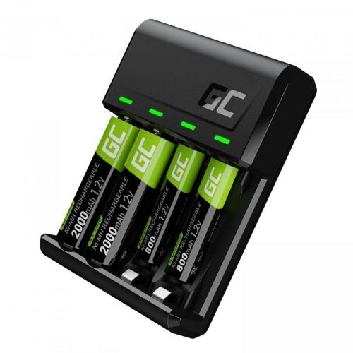 Green Cell GRSETGC03 + 2x AA 2000 mAh, 2x AAA 800 mAh