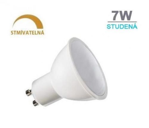 Optonica LED žárovka 7W 8xSMD2835 GU10 500lm studená bílá STMÍVATELNÁ