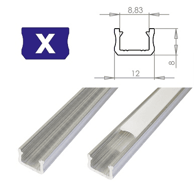 LEDLabs Hliníkový profil LUMINES X 1m pro LED pásky, hliník
