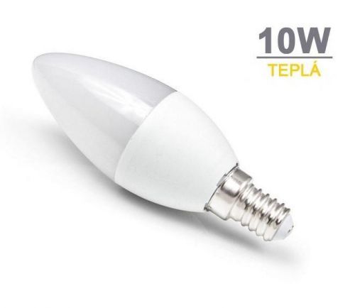 LED21 LED žárovka 10W 14xSMD2835 E14 C37 830lm Teplá bílá