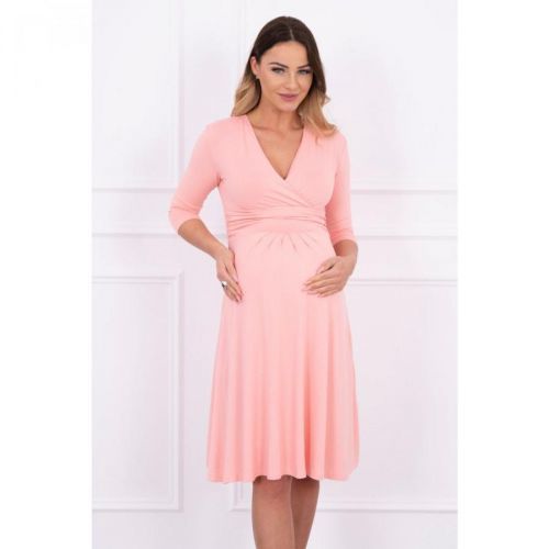 Dress with cut-off under the bust salmon