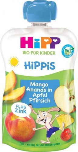 HiPP BIO Jablko-Broskev-Mango-Ananas + zinek 100 g