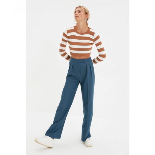 Trendyol Petrol Straight Trousers