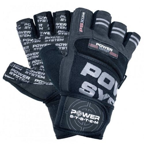 Power System fitness rukavice Power Grip černošedé