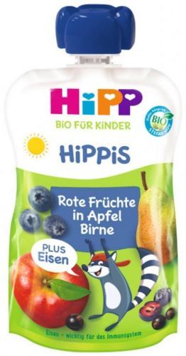 HiPP BIO Jablko-Hruška-Červené ovoce + železo 100 g