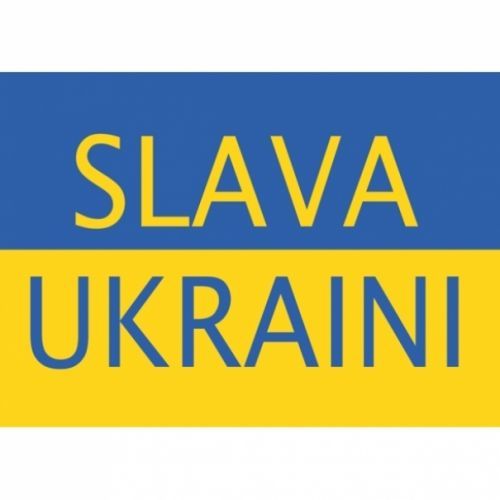 Samolepka vlajka Ukrajina Slava Ukraini 14,8x21 cm 1 ks