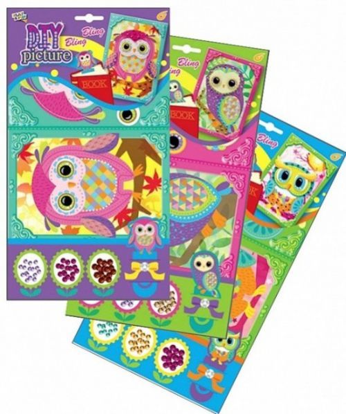 Anděl Mozaika se třpytivými flitry - sovy 1683