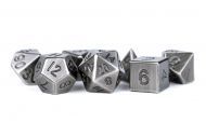 Metallic Dice Games Dice Set Metal Antique Silver 16mm (7)