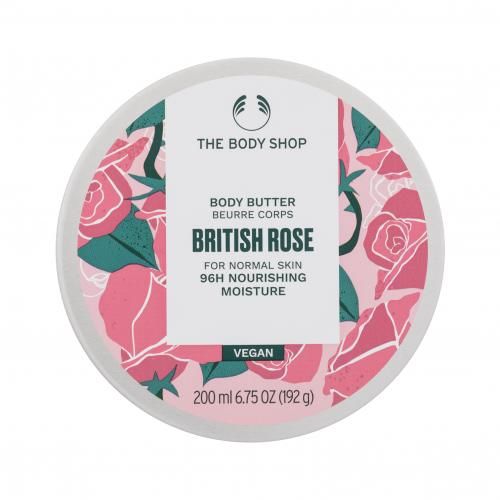 The Body Shop British Rose 200 ml rozjasňující tělové máslo pro normální až suchou pokožku pro ženy