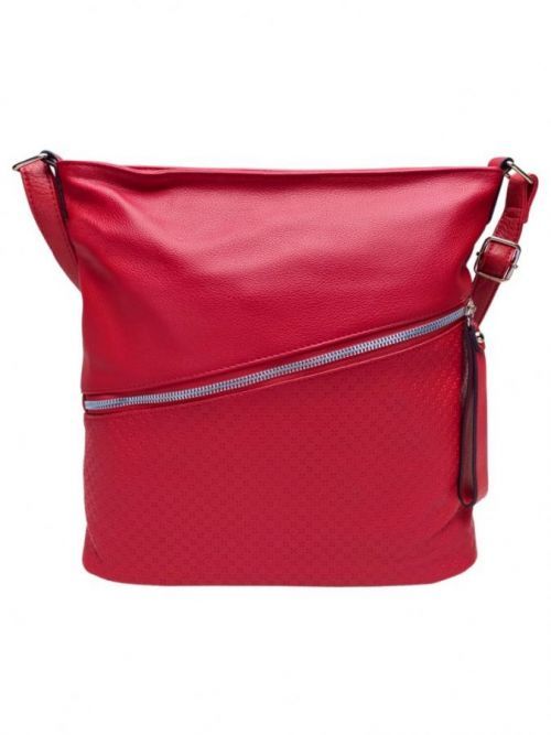 Tmavě červená crossbody kabelka s šikmou kapsou