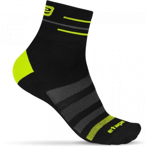 Ponožky Etape Sox - nad kotník, černá-žlutá fluo - velikost M-L (40-43)