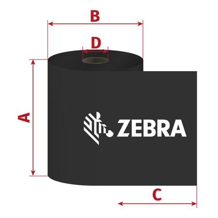 Páska Zebra 156 mm x 450 m, TTR pryskyřice, D25/OUT, 04800BK15645