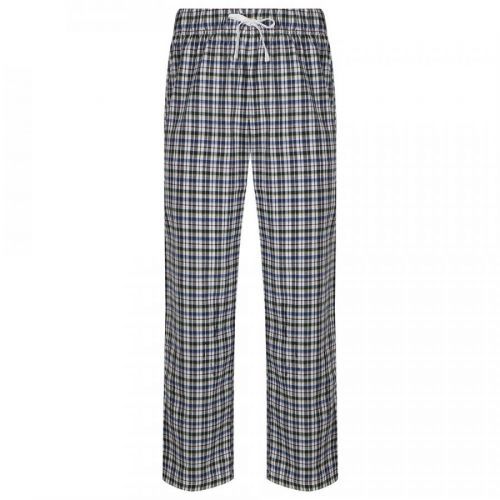 SF (Skinnifit) Pánské flanelové pyžamové kalhoty - Bílá / černá | L