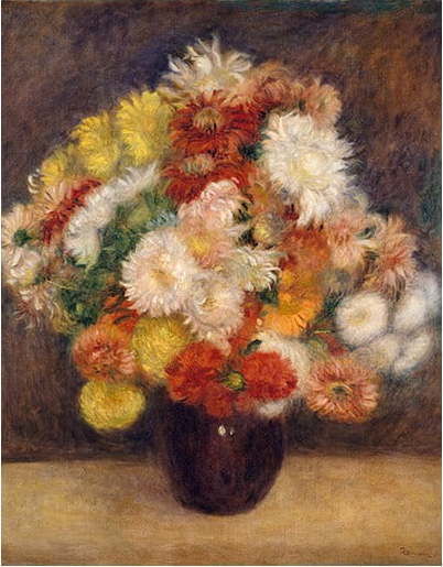 Reprodukce obrazu Auguste Renoir - Bouquet of Chrysanthemums, 55 x 70 cm