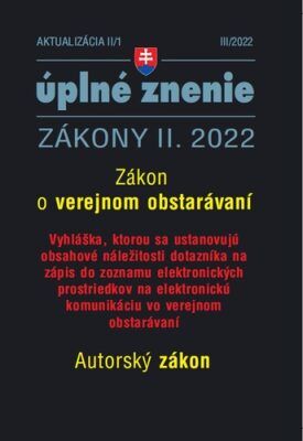 Aktualizácia II/1 2022 Verejné obstarávanie