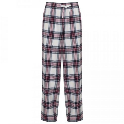 SF (Skinnifit) Dámské flanelové pyžamové kalhoty - Bílá / růžová | M