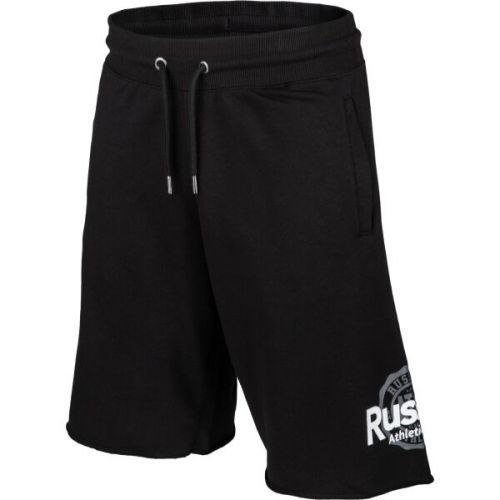 Russell Athletic CIRCLE RAW SHORT Pánské šortky, Černá,Bílá, velikost L