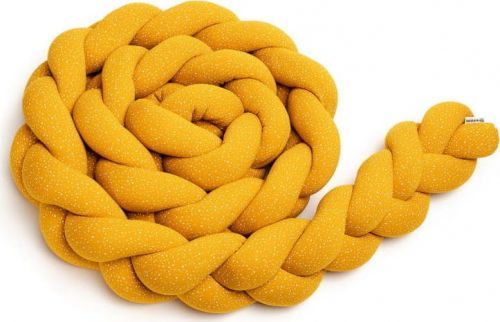 Hořčicově žlutý bavlněný pletený mantinel T-TOMI , délka 180 cm