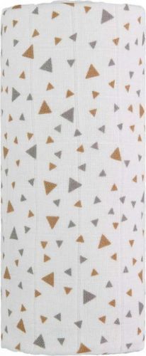 Bavlněná dětská osuška T-TOMI Tetra Beige Triangles, 120 x 120 cm