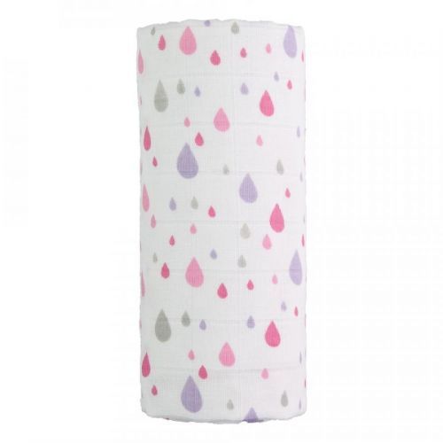 Bavlněná dětská osuška T-TOMI Tetra Pink Drops, 120 x 120 cm
