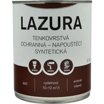 LAZURA S1023 tenkovrstvá lazura na dřevo 000 bezbarvá, 750 ml