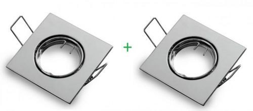 Optonica SADA 2ks Podhledové bodové svítidlo TOPAZ chrom + patice OT5075