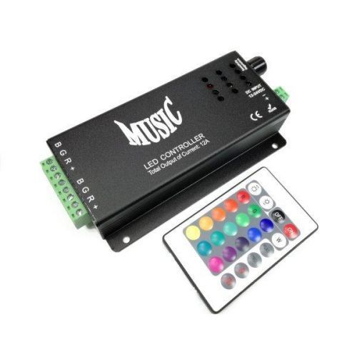 Optonica MUSIC RGB kontroler s IR ovladačem pro RGB LED pásky 144W 24 tlačítek