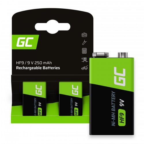 Green Cell Nabíjecí Baterie 2x 9V HF9 Ni-MH 250mAh GR18
