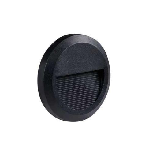 Optonica Svítidlo fasádní LED Step Light Round Black 2W, 230V Teplá bílá WL7503