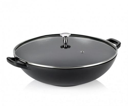 Wok s poklicí litinový CALIDO 36 cm černá