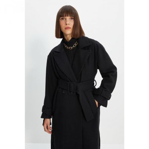 Trendyol Black Belted Oversize Cachet Coat