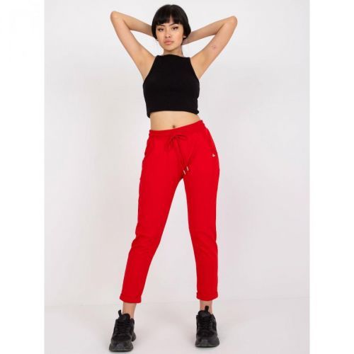 Basic red sweatpants with pockets