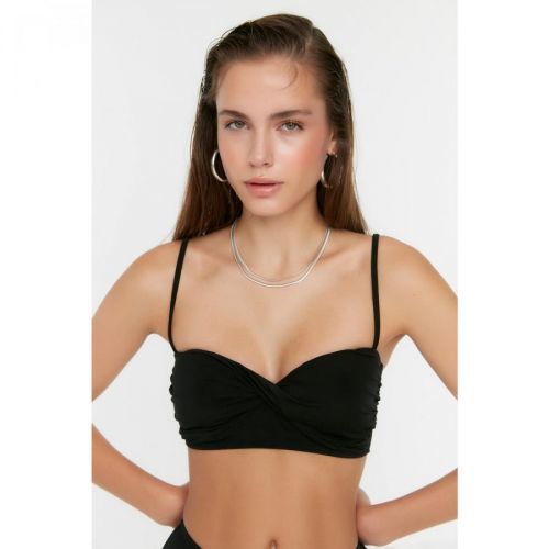 Trendyol Black Strapless Bikini Top