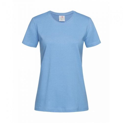 Tričko dámské Stedman Fitted s kulatým výstřihem - světle modré, XL