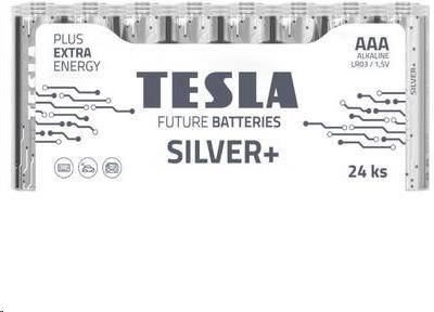 TESLA AAA SILVER+ alkalická, 24 ks fólie (8594183392356)