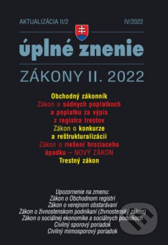 Aktualizácia II/2 /2022 - Riešenie hroziaceho úpadku - Poradca s.r.o.