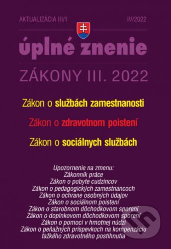 Aktualizácia III/1 / 2022 - Služby zamestnanosti, Zdravotné poistenie - Poradca s.r.o.