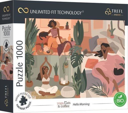 TREFL Puzzle UFT Yoga, Cats & Coffee: Dobré ráno 1000 dílků