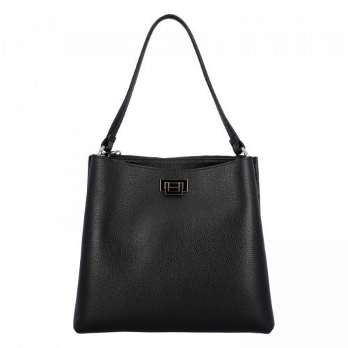 Luxusní dámská kožená kabelka černá - ItalY Lucy černá