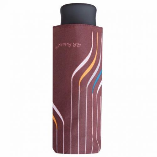 Skládací deštník střední Čára, hnědá