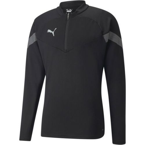 Puma TEAMFINAL TRAINING 1/4 ZIP TOP Pánská sportovní mikina, Černá,Šedá, velikost L